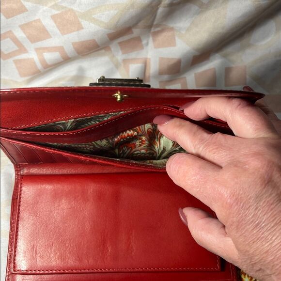 Vintage Dooney & Bourke Red Leather Checkbook Continental Wallet - Picture 12 of 15